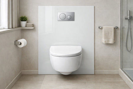 Toilettenrückwand Einfarbig RAL 9012 Reinlichtweiß