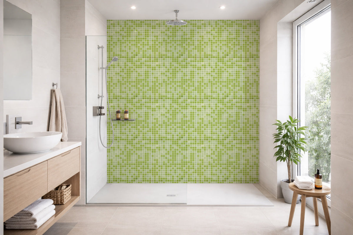 Toilettenrückwand Fliesenoptik