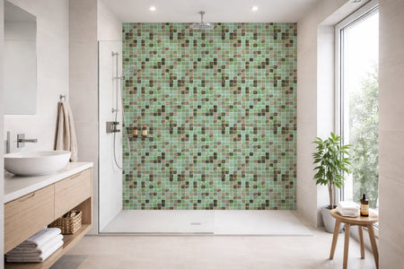 Toilettenrückwand Fliesenoptik