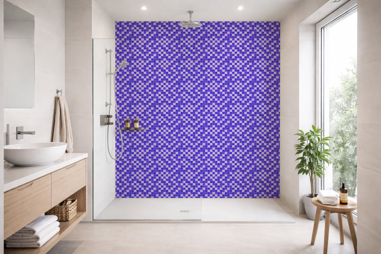 Toilettenrückwand Fliesenoptik