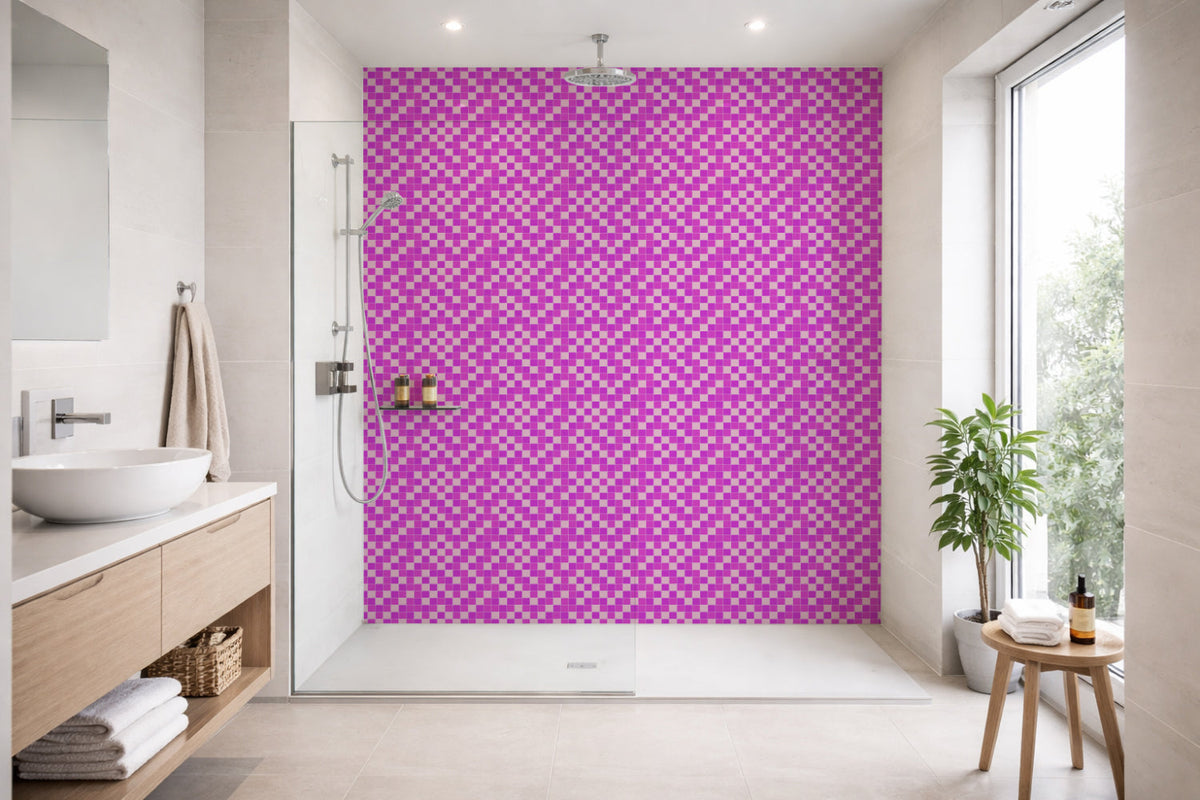 Toilettenrückwand Fliesenoptik
