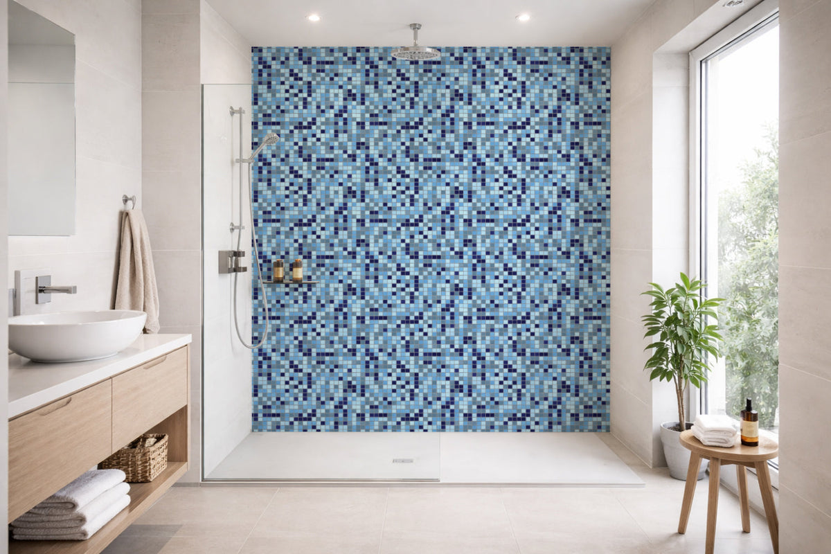Toilettenrückwand Fliesenoptik