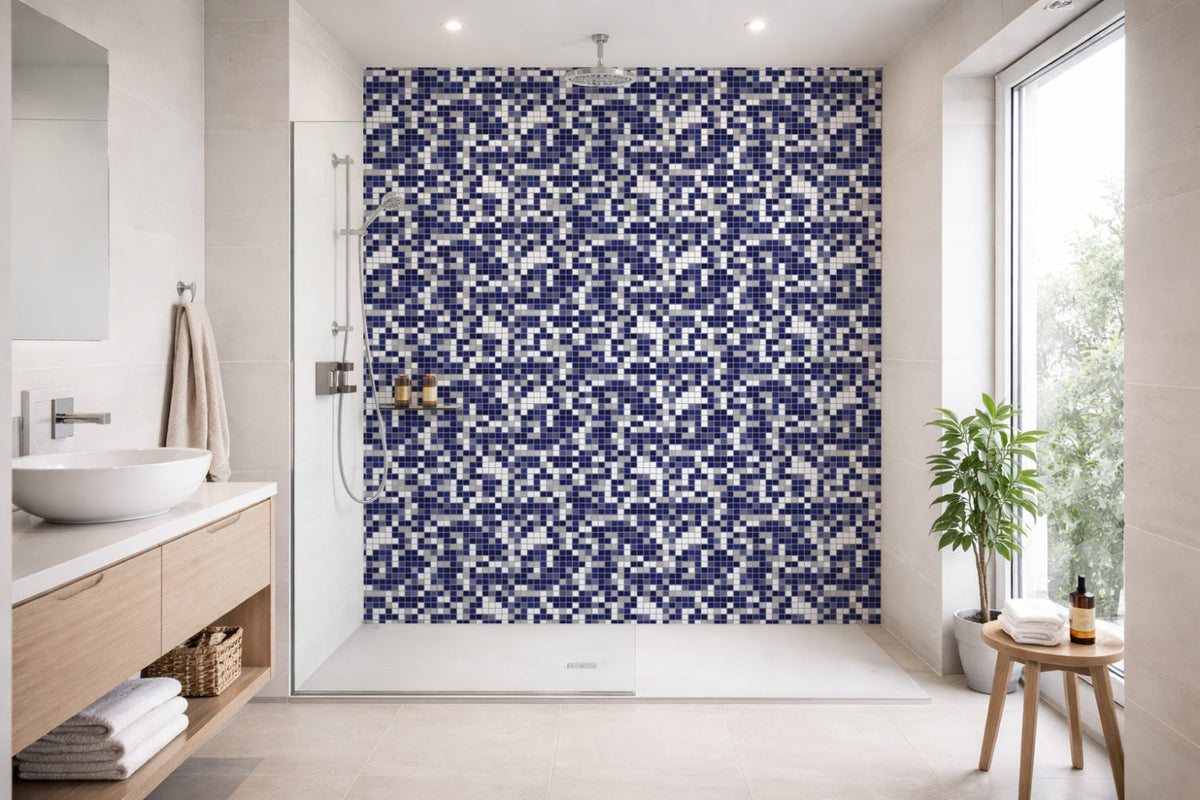 Toilettenrückwand Fliesenoptik