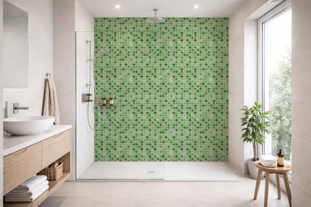 Toilettenrückwand Fliesenoptik