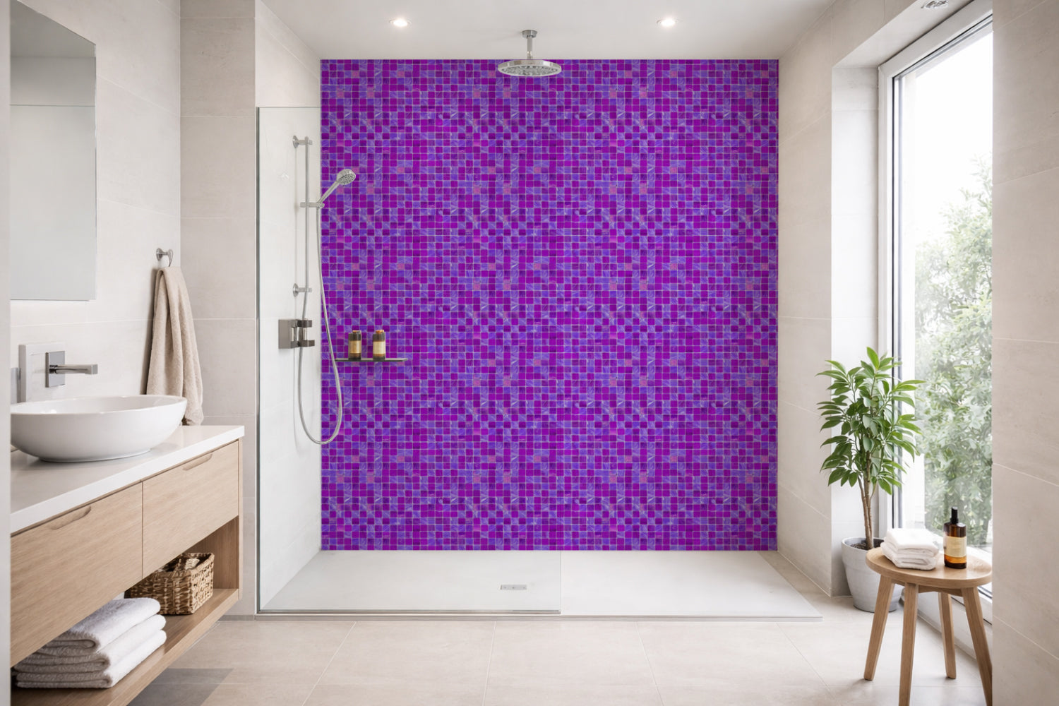 Toilettenrückwand Fliesenoptik