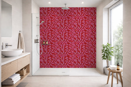 Toilettenrückwand Fliesenoptik