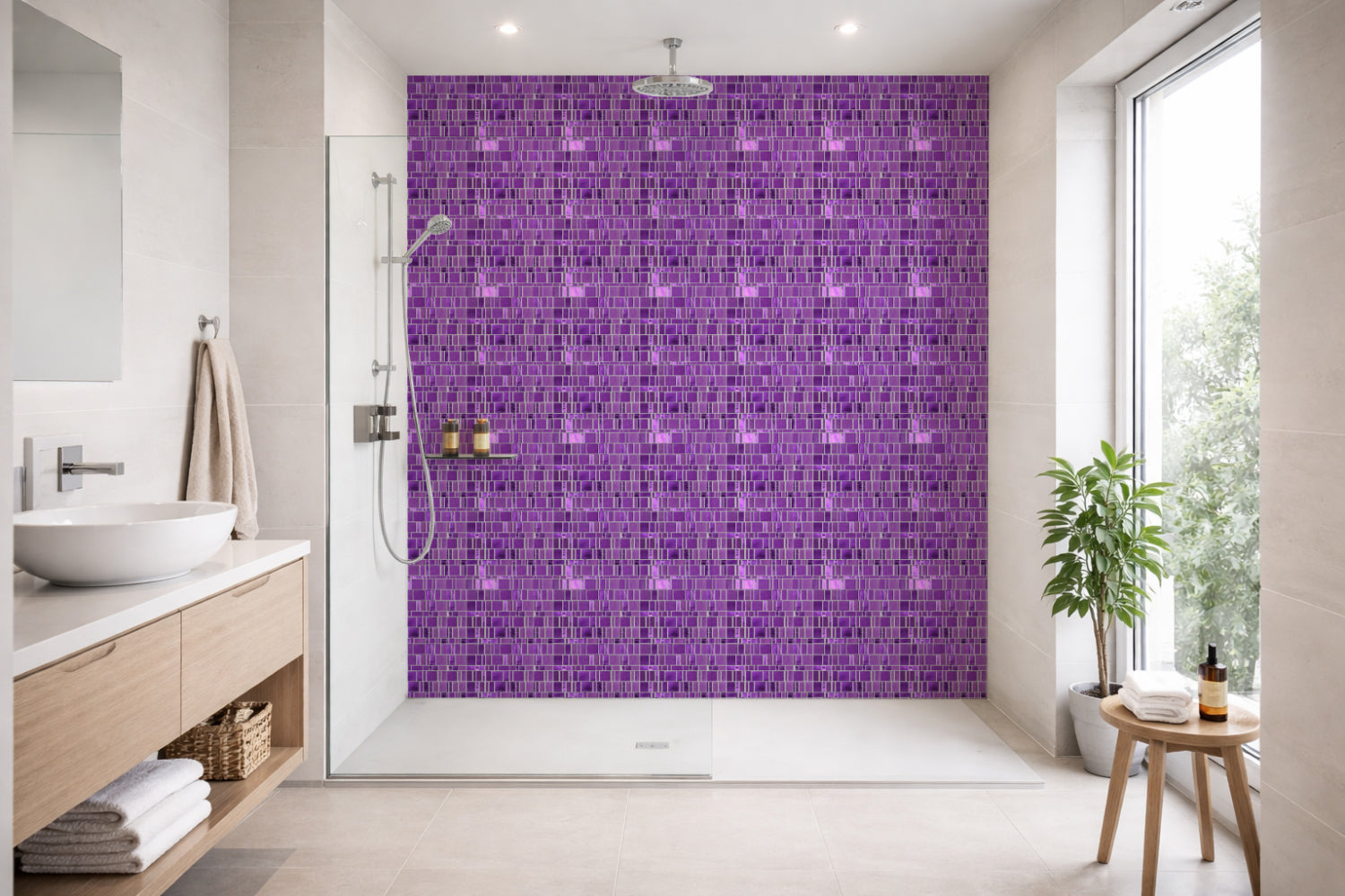 Toilettenrückwand Fliesenoptik