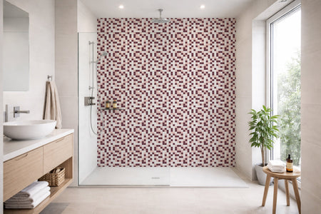 Toilettenrückwand Fliesenoptik