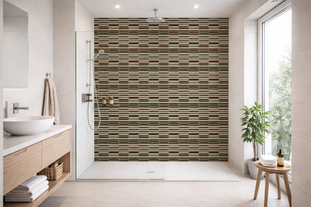 Toilettenrückwand Fliesenoptik