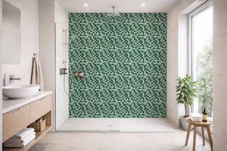 Toilettenrückwand Fliesenoptik