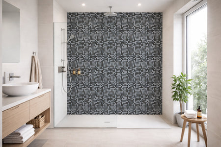 Toilettenrückwand Fliesenoptik