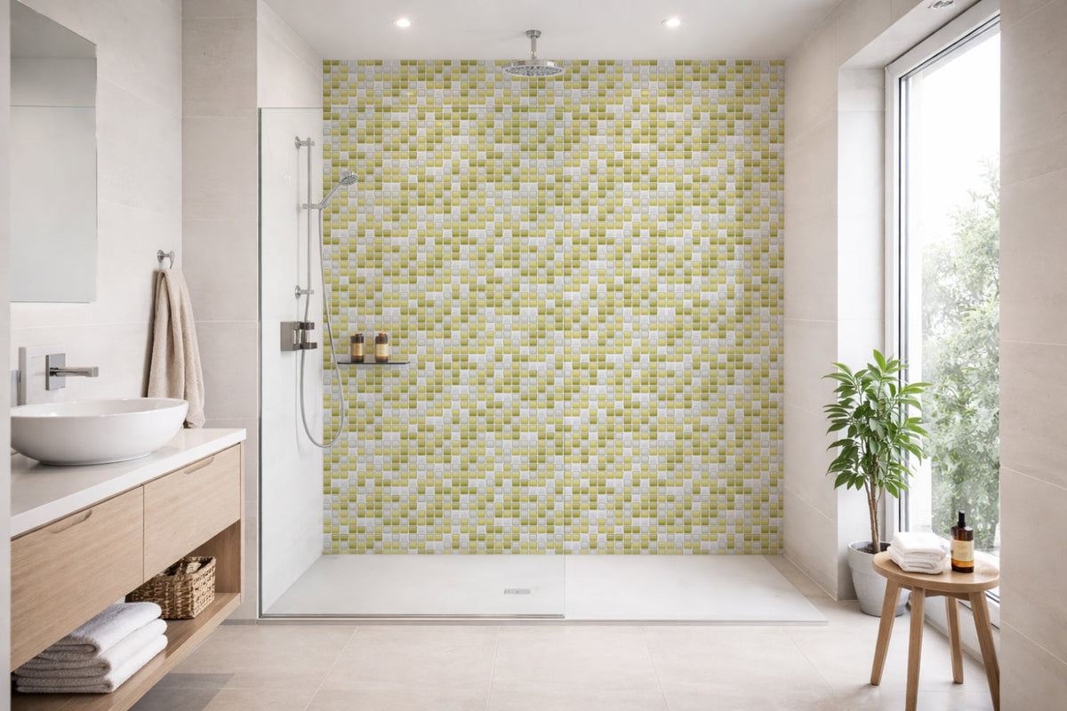 Toilettenrückwand Fliesenoptik
