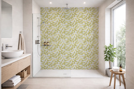 Toilettenrückwand Fliesenoptik