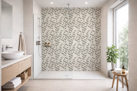 Toilettenrückwand Fliesenoptik