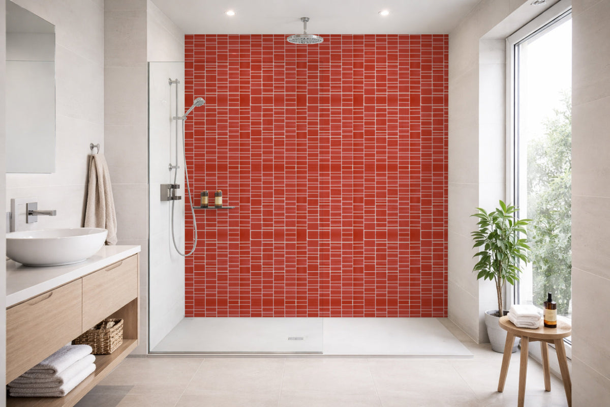 Toilettenrückwand Fliesenoptik