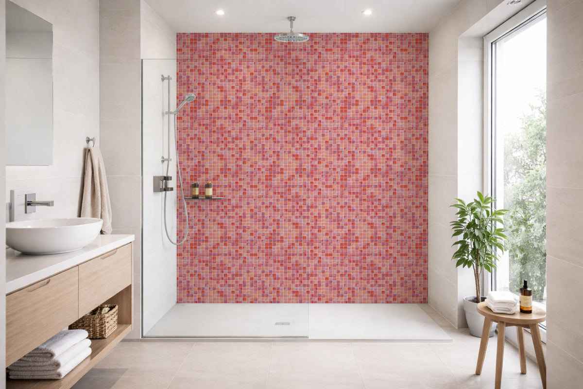 Toilettenrückwand Fliesenoptik