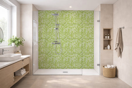 Toilettenrückwand Fliesenoptik
