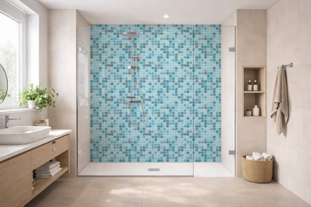 Toilettenrückwand Fliesenoptik