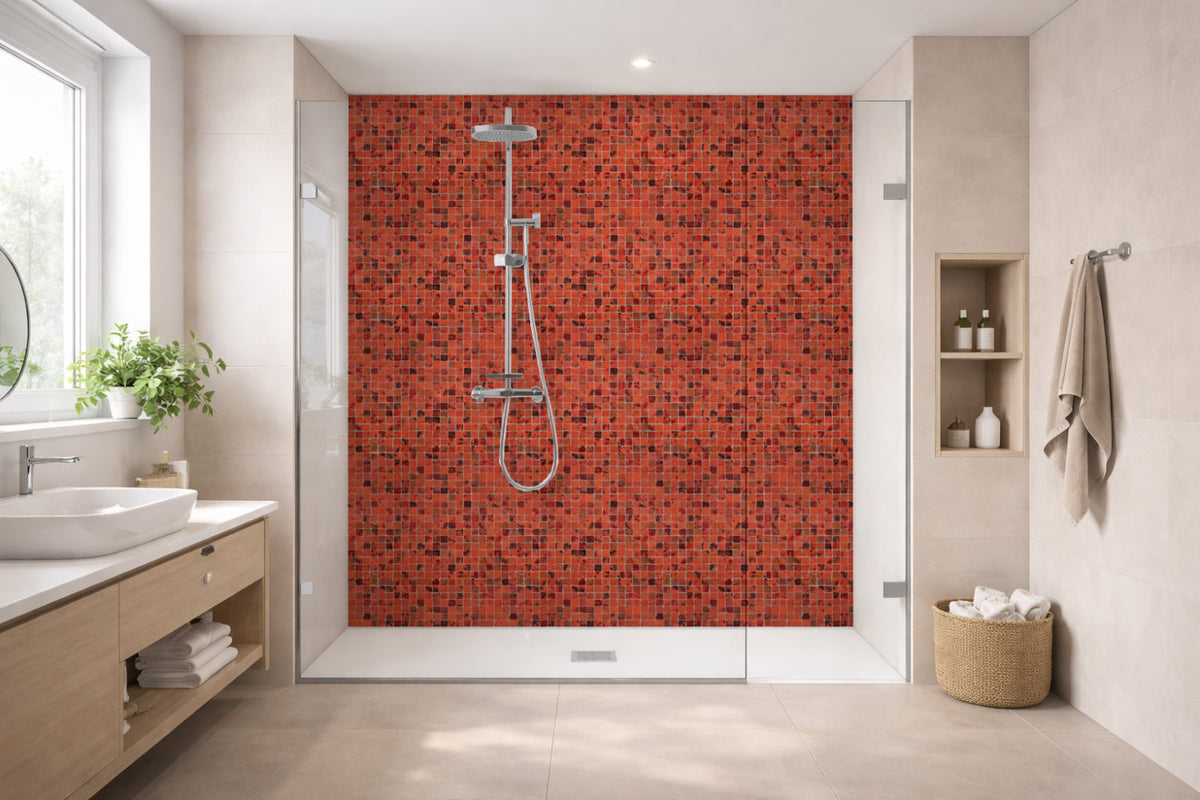 Toilettenrückwand Fliesenoptik