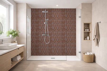 Toilettenrückwand Fliesenoptik