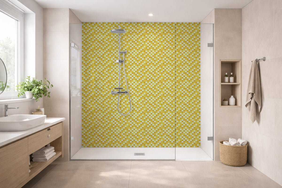 Toilettenrückwand Fliesenoptik
