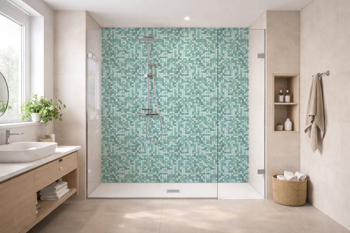 Toilettenrückwand Fliesenoptik