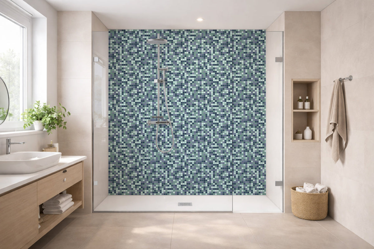 Toilettenrückwand Fliesenoptik