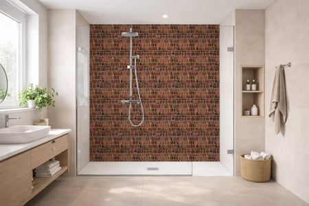 Toilettenrückwand Fliesenoptik