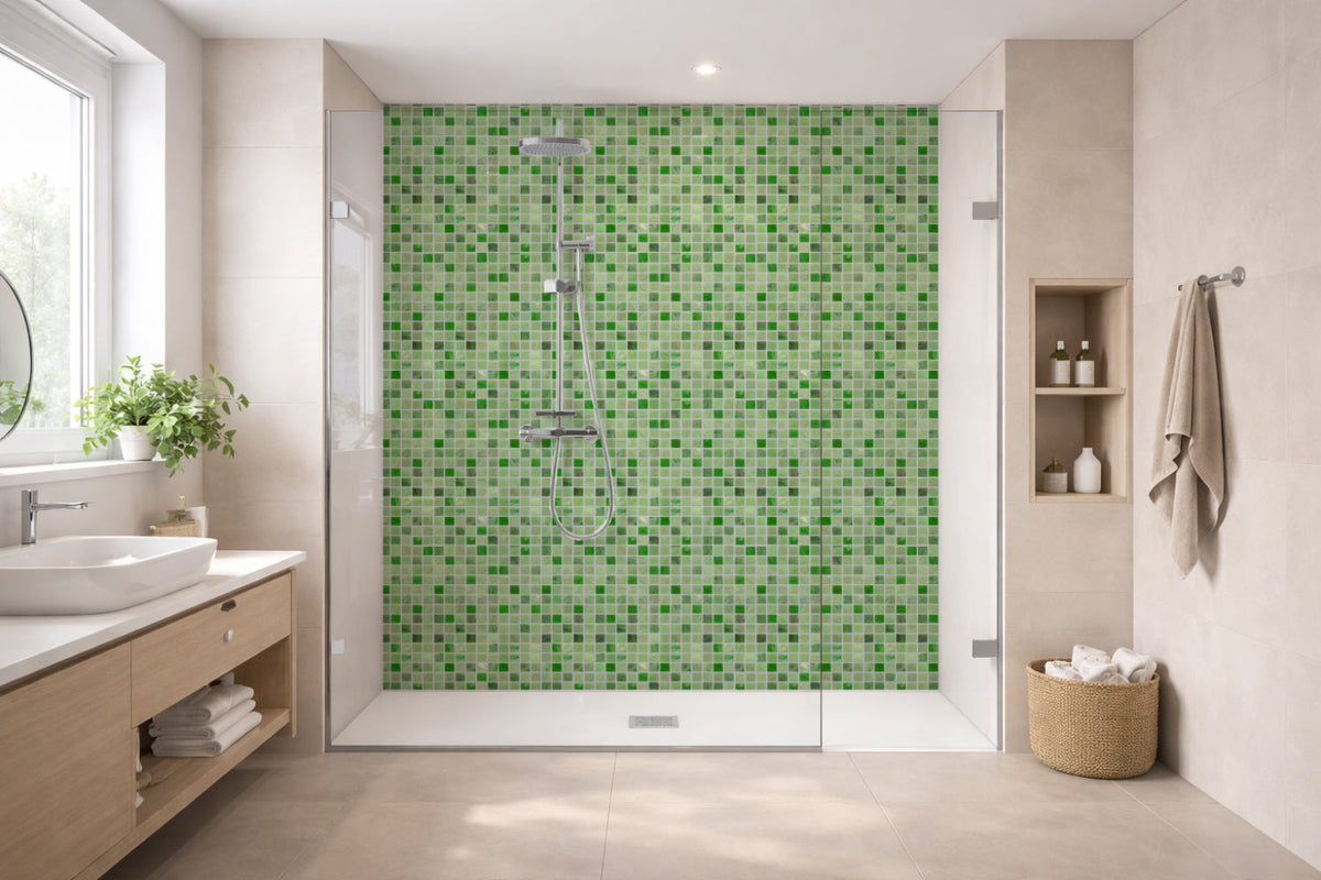 Toilettenrückwand Fliesenoptik