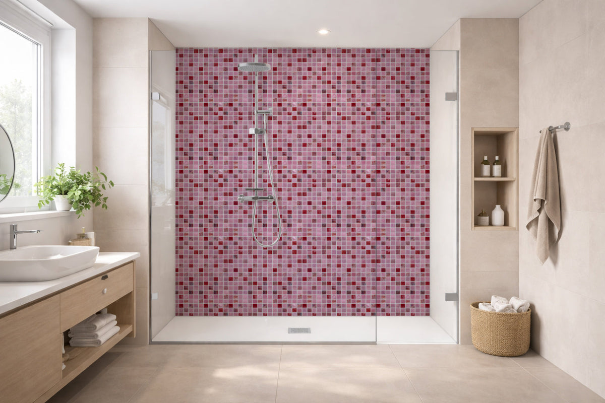 Toilettenrückwand Fliesenoptik