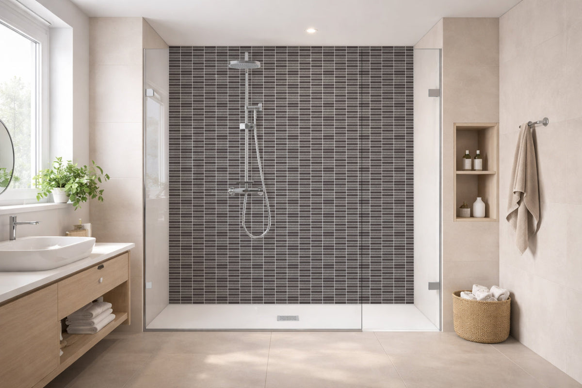 Toilettenrückwand Fliesenoptik