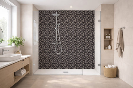 Toilettenrückwand Fliesenoptik