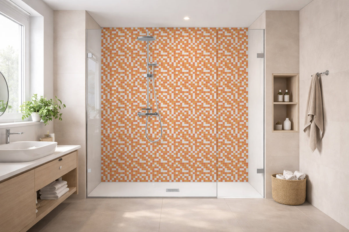 Toilettenrückwand Fliesenoptik