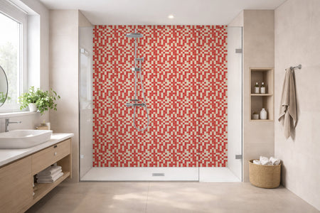 Toilettenrückwand Fliesenoptik