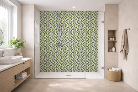 Toilettenrückwand Fliesenoptik