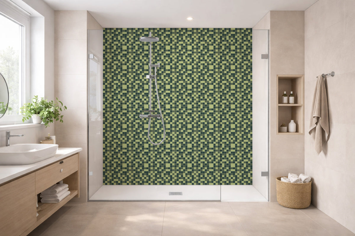 Toilettenrückwand Fliesenoptik