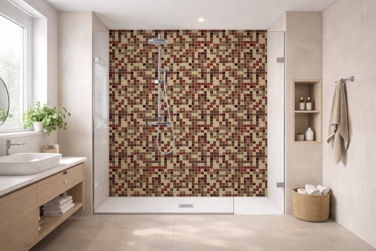 Toilettenrückwand Fliesenoptik
