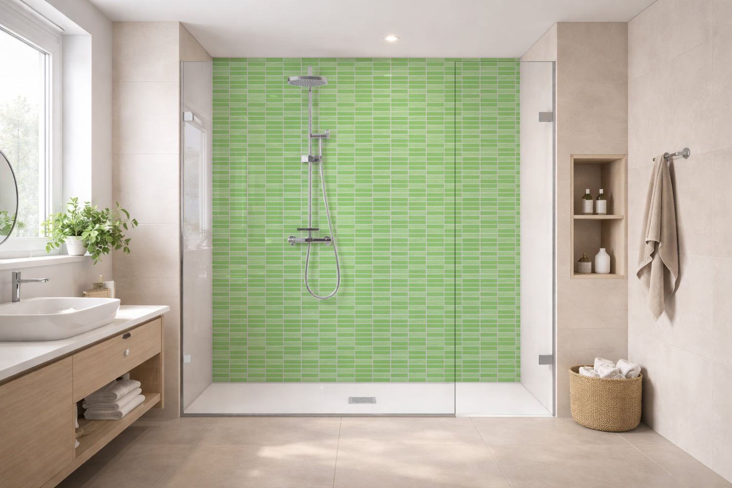 Toilettenrückwand Fliesenoptik