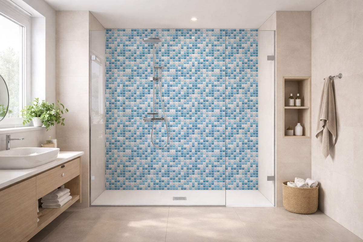 Toilettenrückwand Fliesenoptik