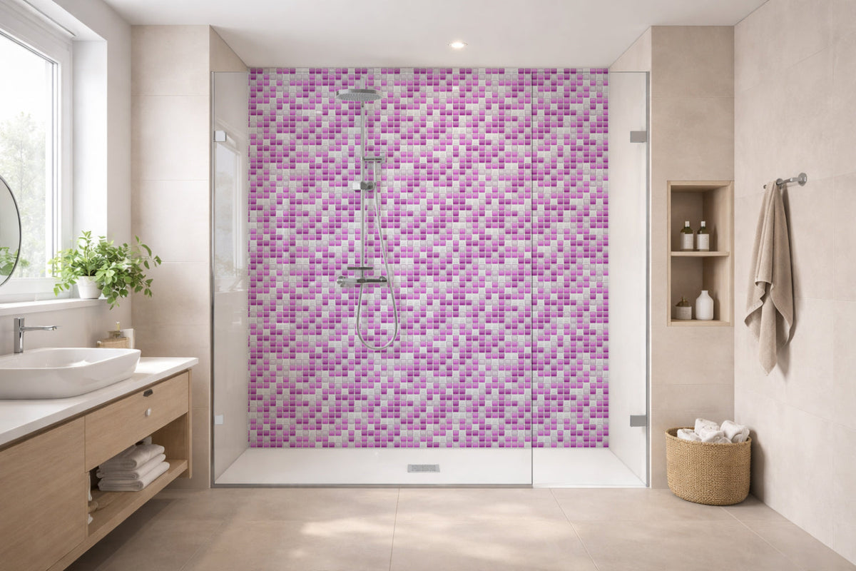 Toilettenrückwand Fliesenoptik