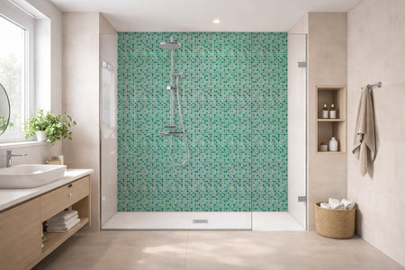 Toilettenrückwand Fliesenoptik