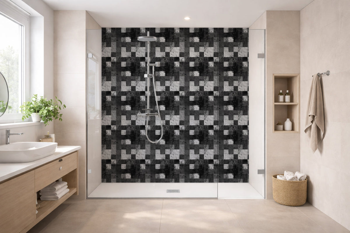 Toilettenrückwand Fliesenoptik