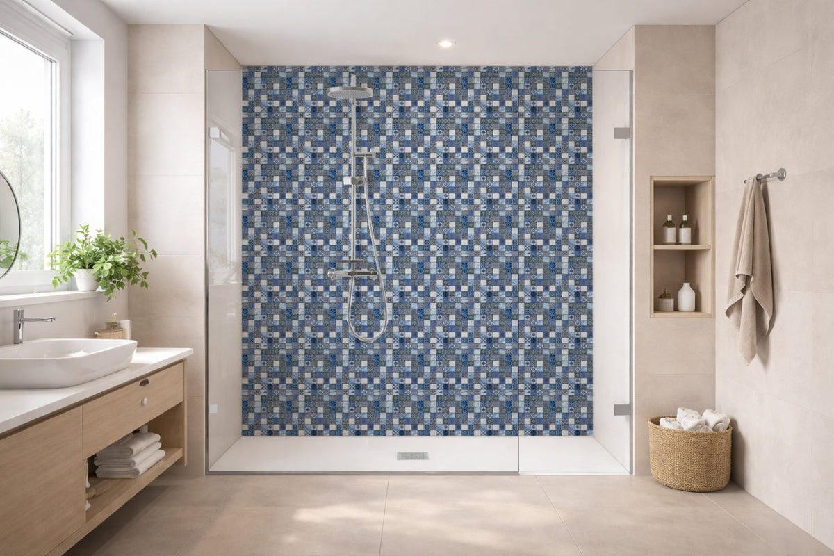 Toilettenrückwand Fliesenoptik