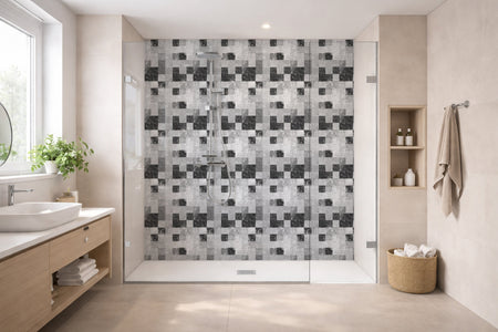 Toilettenrückwand Fliesenoptik