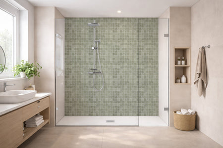 Toilettenrückwand Fliesenoptik
