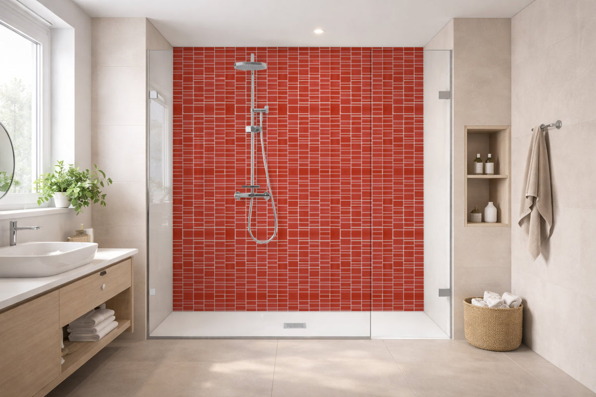 Toilettenrückwand Fliesenoptik