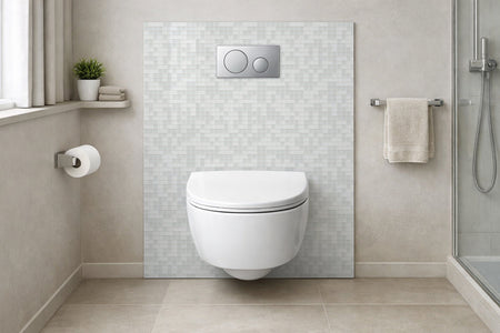 Toilettenrückwand Fliesenoptik