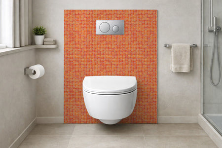 Toilettenrückwand Fliesenoptik
