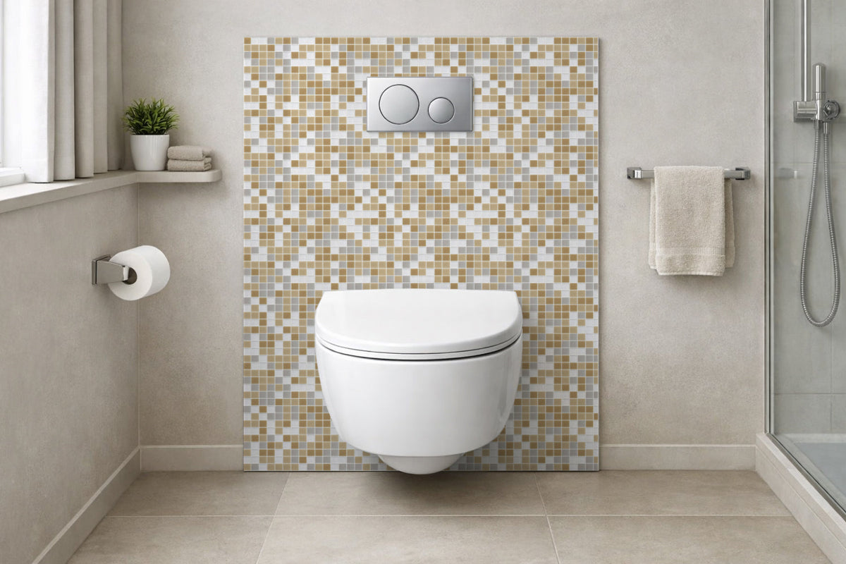 Toilettenrückwand Fliesenoptik