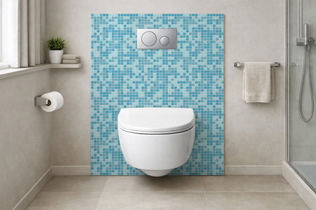 Toilettenrückwand Fliesenoptik